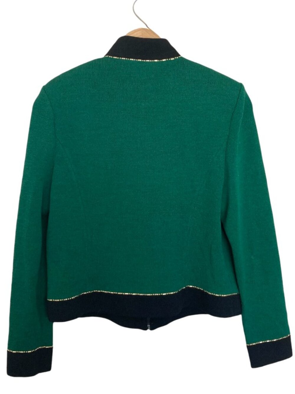 St John Collection by Marie Gray Mock Neck Santana Knit Jacket Size 6 Green - Picture 7 of 10